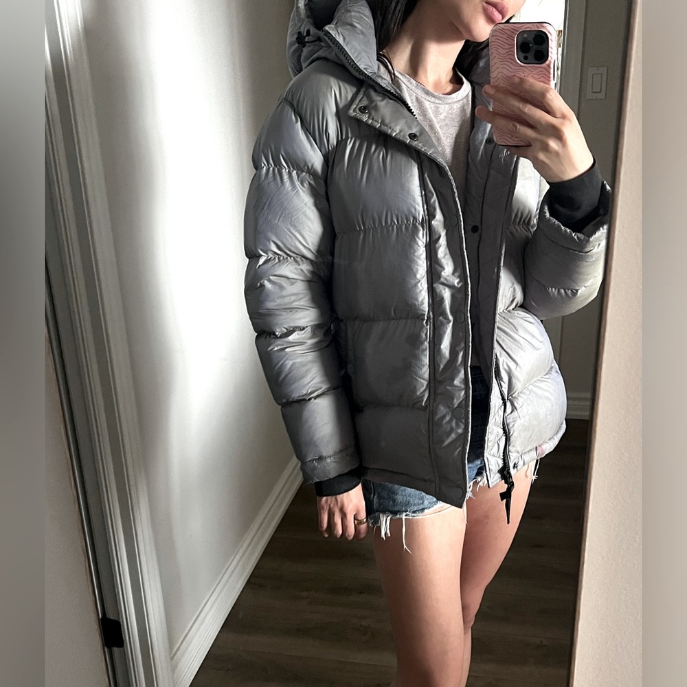 Super puff size small silver blue